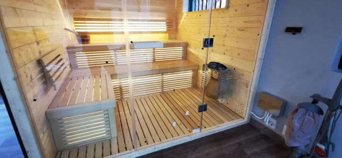 Spruce and Obeche Sauna